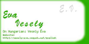 eva vesely business card